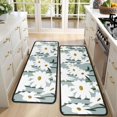 thumbnail image 4 of Kitchen Rugs Sets Of 2,Gray Daisy Flower White Blooms Pattern Anti Fatigue Kitchen Mat Rugs Non Slip Washable,Decorative Kitchen Floor Mats for Kitchen,Sink,Laundry,17"x47"+17"x47", 4 of 5