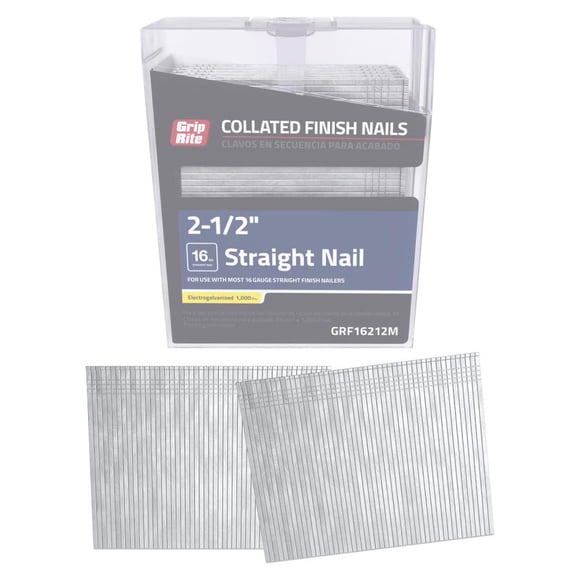 Finish Nails Grip-Rite, calibre 16, electrogalvanizado, 6,35 cm