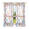 thumbnail image 6 of Yayeee Window Curtains Light Filtering 63"x52" Grommet Panel Pair Home Living Room Decor, Pastel Easter Pattern, 6 of 7