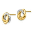 thumbnail image 2 of Real 14kt Two-tone Polished Intertwined Circles Post Earrings; for Adults and Teens; for Women and Men, 2 of 3