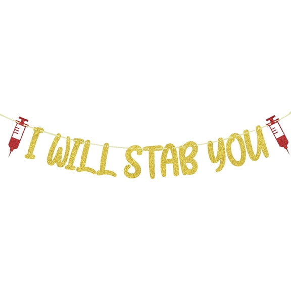 I Will Stab You Banner, Congrats Nurse/BSN Grad Banner, Doctor Nurse Graduation Bunting Sign, Nursing School Grad Party Decoration Supplies