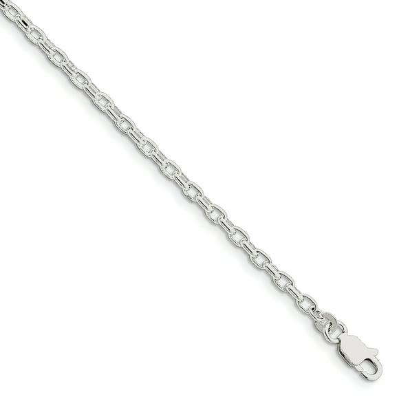 Sterling Silver 2.75mm Oval Rolo Bracelet (Weight: 2.39 Grams, Length: 7 Inches)
