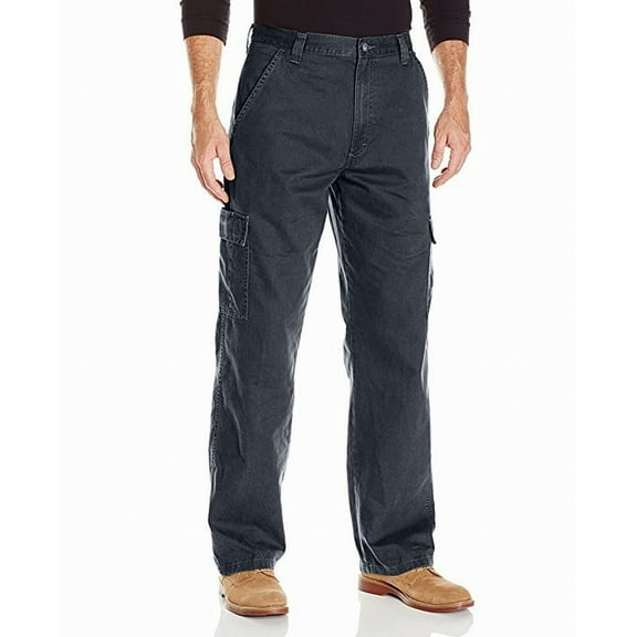 Mens Pants 36x32 Straight Leg Relaxed Fit Twill Cargo 36
