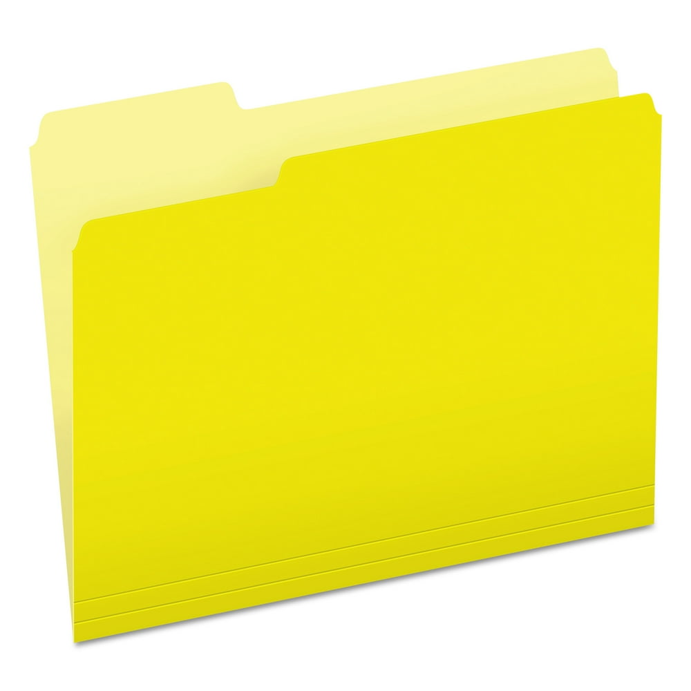 Pendaflex Colored File Folders, 1/3 Cut Top Tab, Letter, Yellow, Light Yellow, 100/Box