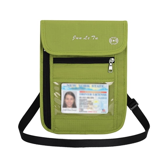 MORESEC under $5 Anti-Theft Passport PouchWaterproof RFID Blocking Passport Neck Pouch for Men Women, Secure Travel Wallet for Airplane, Holds Cash Cards Phone, Hidden Chest Bag