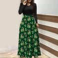 thumbnail image 2 of Vestido largo de manga larga con cuello redondo y estampado navideño para mujer Pompotops  hdfakjf5592, 2 of 6