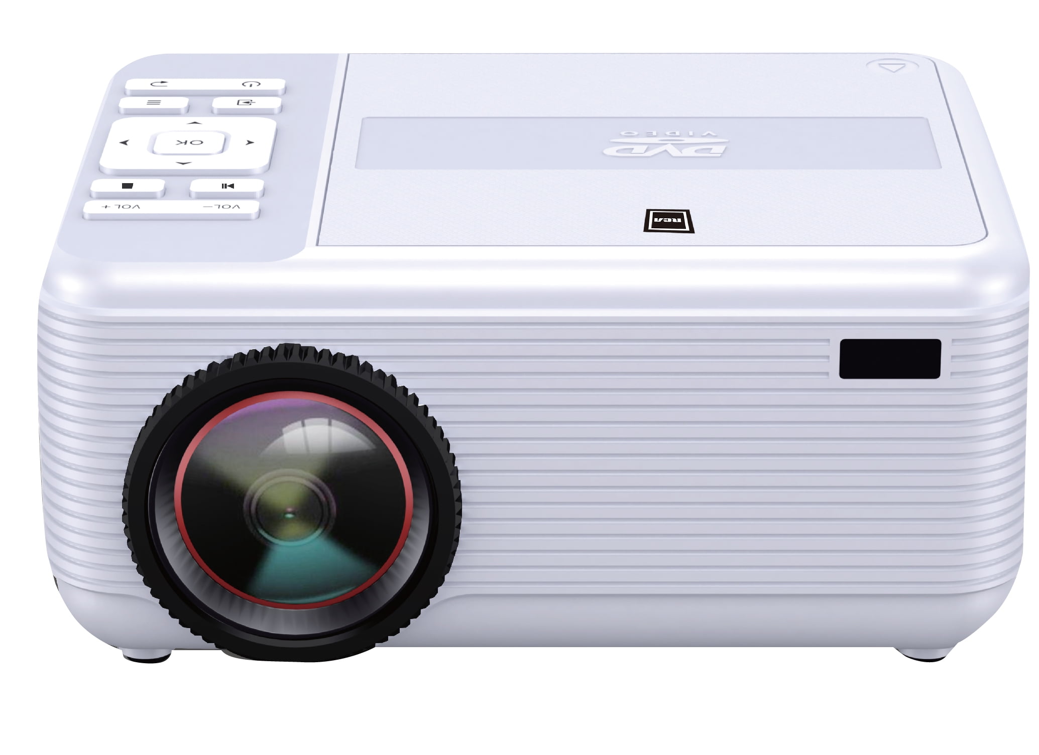 RCA LCD Home Theater Projector with DVD Player and Bluetooth, White RPJ140 