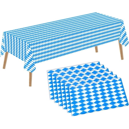ASTARON 6 pcs Oktoberfest Tablecloth (Thicken) 137x274cm Rectangular Party Table Cover for Oktoberfest German Party Decorations