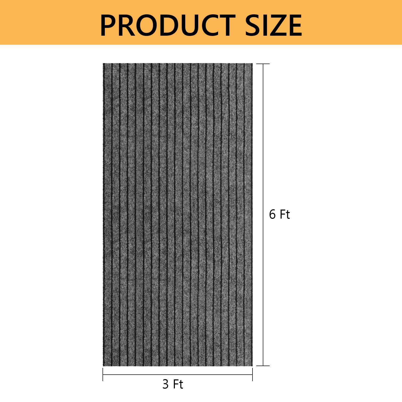 Semfri Runner Carpet Runner Rugs 3 x 6 ft Indoor Outdoor Rugs Area Rugs for Kitchen Bathroom Balcony Garage Entryway Stair Aisle Hallway Gray