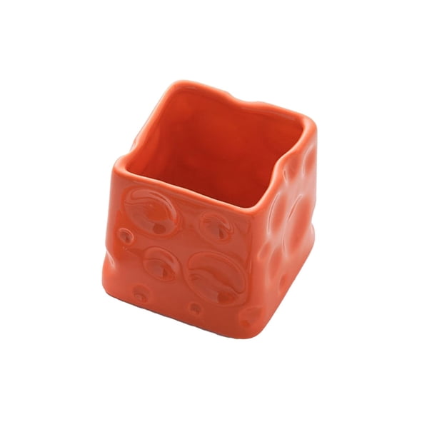 Organizadores de Dormitorio Y Almacenamiento Tarro de Queso de Cerámica 8x8cm Bolígrafo de Escritorio Contenedor Cosmético Alta Apariencia, Organizadores de Artesanía Y Almacenamiento