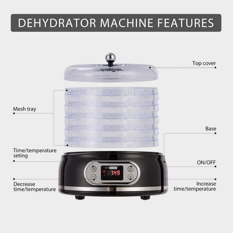  VIVOHOME Food Dehydrator, Electric 8 Trays Hydrator Machine  with 72H Digital Timer and Temperature Control for Fruit Vegetable Meat  Jerky Herb Beef Mushroom: Home & Kitchen