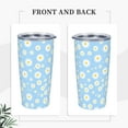 thumbnail image 2 of Daisy Tumbler 20oz Floral Flowers Stainless Steel Insulated Tumblers with Lid and Straw Blue Travel Coffee Mug Tea Wine Cups Water Bottle Daisy Gifts for Women, 2 of 6