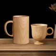 thumbnail image 4 of Tazas de café de madera, jarras de cerveza, taza de madera, taza de té hecha a mano con asa, taza retro, 4 of 5