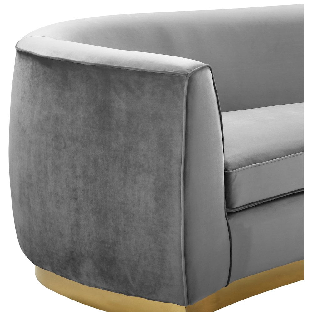 Meridian Furniture Julian Contemporary Velvet Loveseat in Gray