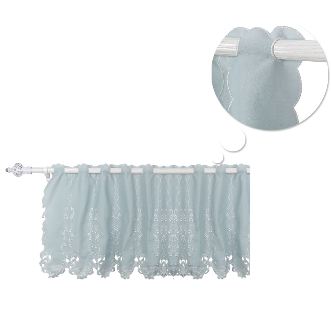 Polyester Blackout Short Drapery Curtain Window Valance Blue 57