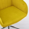 thumbnail image 5 of Dtwnek Velvet Fabric Adjustable Height Office Chair with Gold Metal Legs and Wheels, 360 Degree Swivel Computer Chair for Living Room, Office, Yellow, 5 of 11