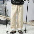 thumbnail image 6 of Hxshgdsn Mens Winter Snow Pants Warm Water Resistant Thickened Fleece Lined Trousers Beige M, 6 of 9