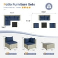 thumbnail image 2 of UDPATIO 5 Pieces Outdoor Patio Furniture Set, Outdoor Wicker Patio Conversation Set with Cushions for Backyard, Porch, Garden(Navy), 2 of 9