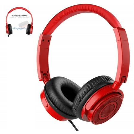 On Ear Headphones with Mic, Vogek Wired Foldable Bass Headphones with Volume Control and