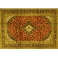 thumbnail image 1 of Ahgly Company Machine Washable Indoor Rectangle Medallion Yellow Traditional Area Rugs, 7' x 10', 1 of 4