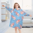 thumbnail image 5 of Wearable Blanket with Sleeves and Pocket Oversized Hooded Sweatshirt 3-14 YR Cartoon Shrimps Pattern S, 5 of 7