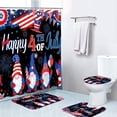 thumbnail image 4 of Deals Rideau de Douche Jour de l'Indépendance Ensemble de 4 Pcs Rideau de Douche Imperméable Jour de l'Indépendance Américain Tapis de Sol Absorbant Tapis de Toilette Ensemble de Rideau de Douche, 4 of 6