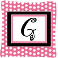 thumbnail image 7 of Carolines Treasures CJ1001-BPW1414 Monogram Initial B Pink Black Polka Dots Indoor & Outdoor Fabric Decorative Pillow, 7 of 7