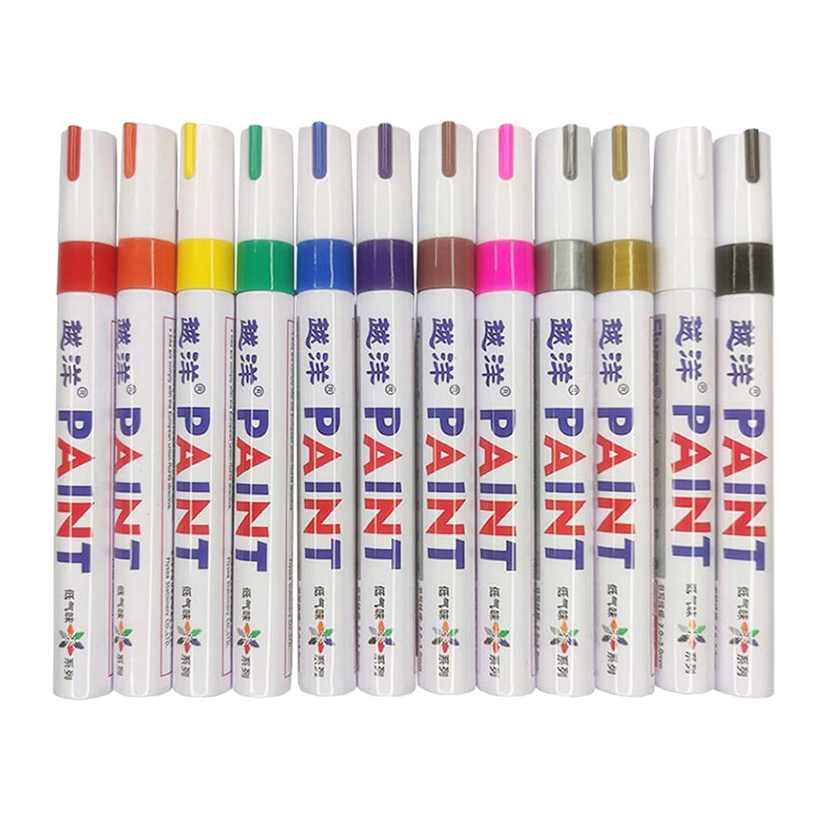 FVDPWYE 12 Pieces Permanent Paint Marker Pen 4.5mm Waterproof Art Scratch Repair for for