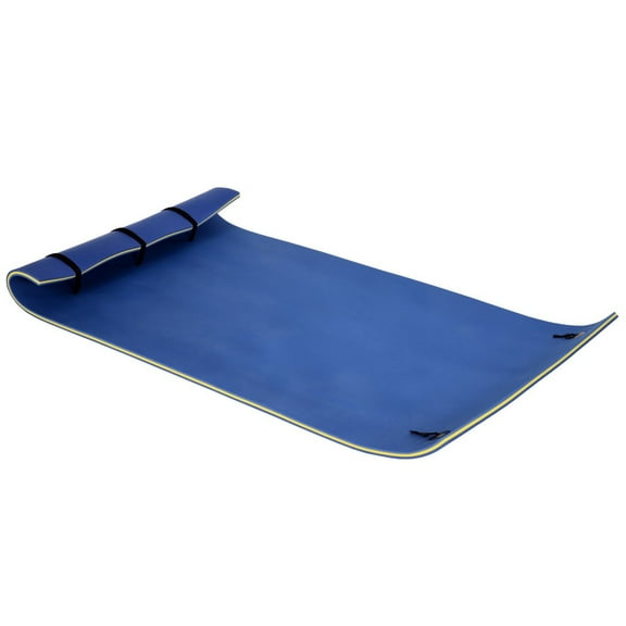 HOMCOM Large Float Water Mat 10‘ x 5‘ 3-Layer Pool Foam Thick Durable for Swimming Lake Ocean Activities Blue