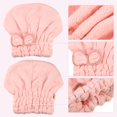 thumbnail image 5 of Unique Bargains Polyester Hair Drying Towel Dry Cap 2 Pcs Pink Green, 5 of 7