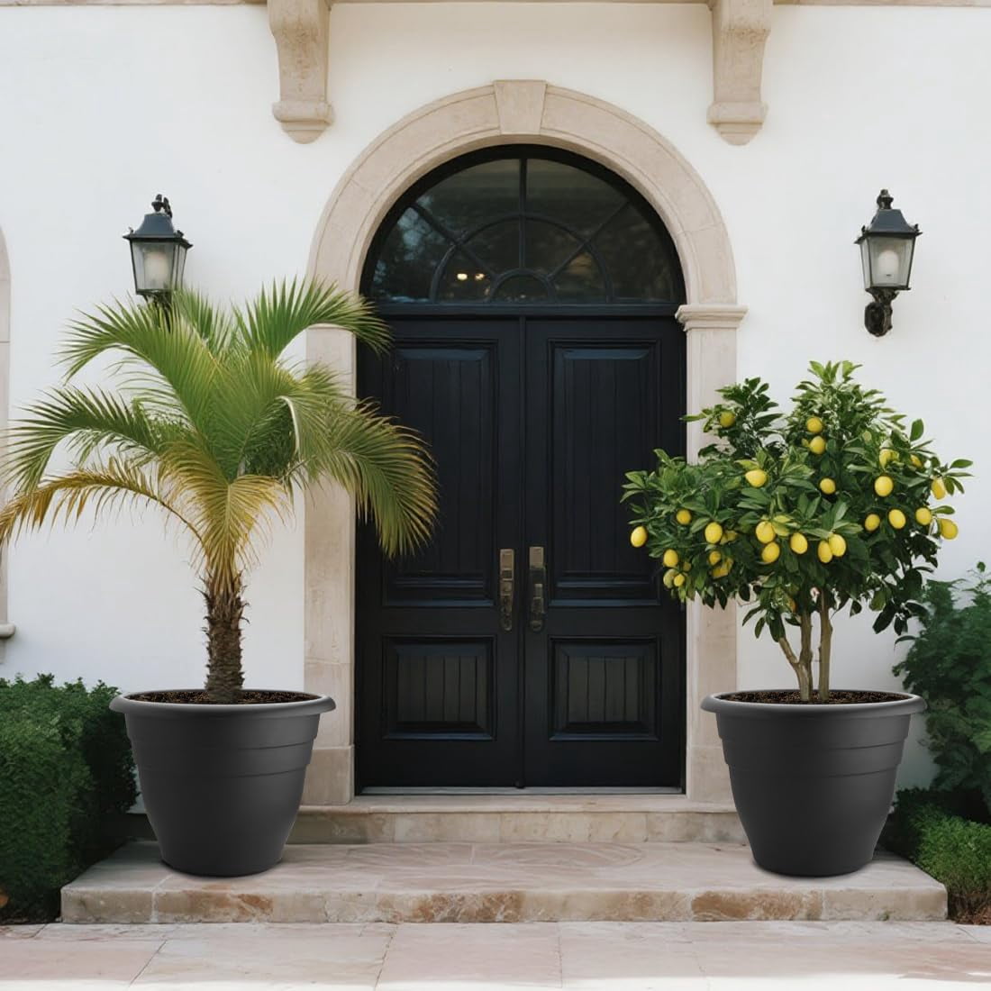 5 Pack 10 Inch Plant Pots Lightweight Planters with Drainage Holes Durable Indoor Outdoor Flower Pots for Garden Patio Home Decor