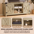 thumbnail image 6 of Homall Farmhouse TV Stand for 65 Inch TVs, Oak Wood Entertainment Center with Storage Cabinet & Cable Management, 6 of 9