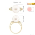 thumbnail image 5 of Angara Freshwater Cultured Pearl Ring with Pave-Set Diamonds in 14K Yellow Gold for Women | June Birthstone Jewelry for Her, 5 of 8