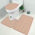thumbnail image 2 of Pink Christmas Gingerbread and Tree Pattern Bathroom Rugs Sets 3 Piece,Toilet Cover Set,Absorbent Non Slip Bathroom Mats Sets with U-Shaped Contour Rug Toilet Rug Set, 2 of 5
