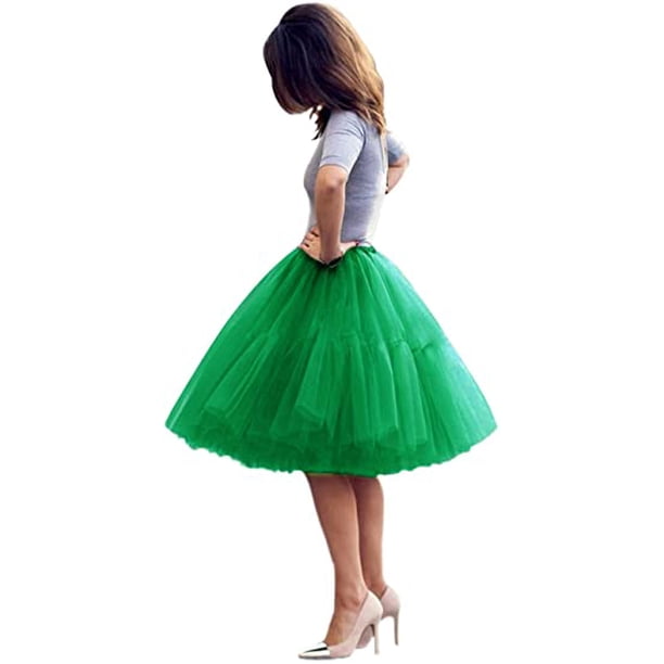 EllieHouse Women's Tulle Tutu Skirt - A-Line Midi/Knee Length For Prom & Parties