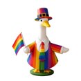 thumbnail image 2 of AZXY Porch Goose Outfit, 23 Inch Rainbow Stripe Goose Clothes with Top Hat, Tie & Rainbow Flag, Goose Costume for Cement Plastic Lawn Goose Statue, Outdoor Yard Lawn Garden Decor, 2 of 7