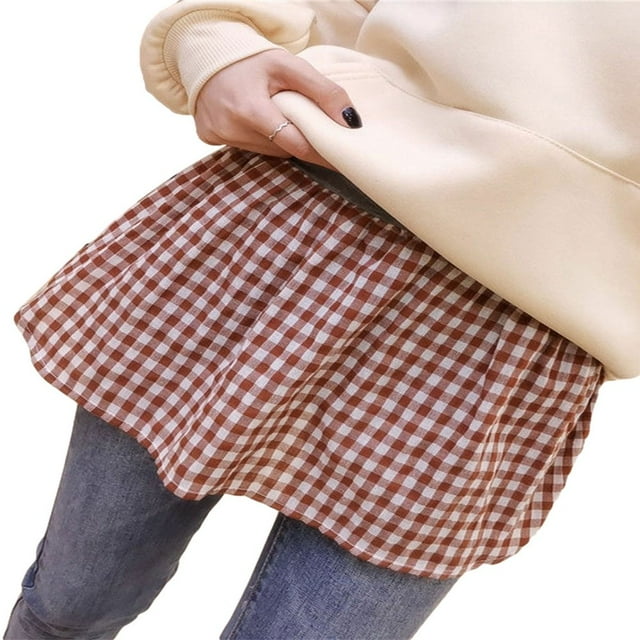 Unisex Adjustable Layering Fake Lower Sweep Set Skirt Half-Length Splitting A Version Hem Skirt Undershirt