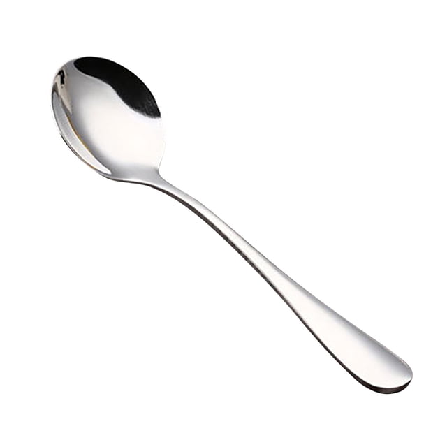 JoyMoreHome Stainless Steel Dinner Spoons, 8 Inch Large Spoons Silverware Mirror Polished Metal Tablespoons, Dishwasher Safe Table Spoon with Round Edge for Home, Kitchen or Restaurant