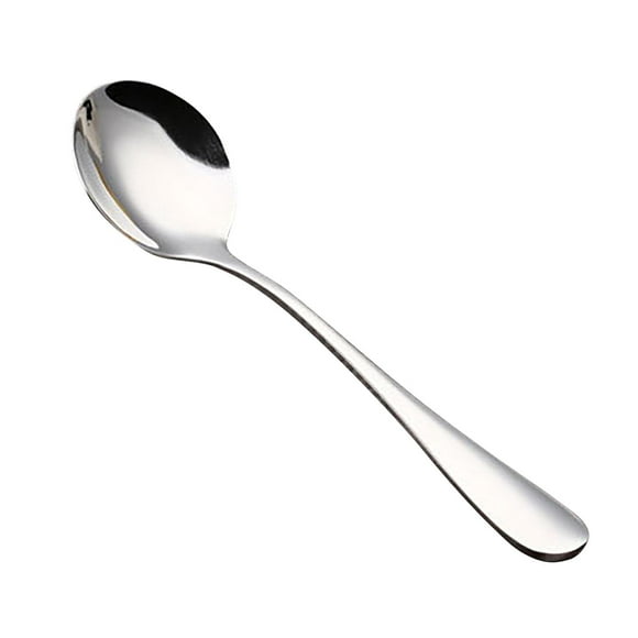 XZNGL 1010 Smooth Handle Tableware Stainless Steel Spoon Coffee Spoon Fruit Fork Hotel Supplies Round Spoon Dining Spoon Childrens Spoon