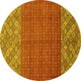 thumbnail image 1 of Ahgly Company Indoor Round Abstract Yellow Modern Area Rugs, 5' Round, 1 of 4