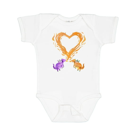 Inktastic Fire Heart Dragons Boys or Girls Baby Bodysuit