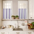 thumbnail image 3 of 3 Piece Kitchen Curtains and Valances Set Purple Grey Striped Cafe Curtains 36 Inch Length Minimalist Farmhouse Stripe Valance & Tier Curtain for Living Room Bedroom Small Window 54"x18"+27"x36"*2, 3 of 6