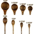 thumbnail image 2 of Wooden Measuring Cups and Spoons Set - Eco-Friendly Solid Acacia Wood, Laser Engraved Measurements, Perfect for Baking & Cooking - Ideal for Bakers, Chefs & Home Cooks（brown）, 2 of 6
