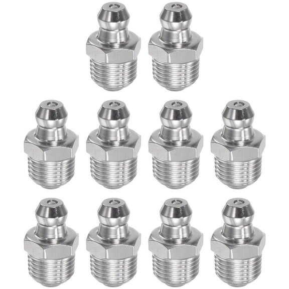 10 Pcs 201 Stainless Steel Straight Hydraulic Grease Fitting 1/8-28inch Thread