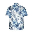 thumbnail image 4 of WXLWZYWL Men's Plus Size Hawaiian Shirt Short Sleeves Button Down Leaves Floral Printed Summer Beach Casual Loose Dressy Shirts Tops Black M, 4 of 5