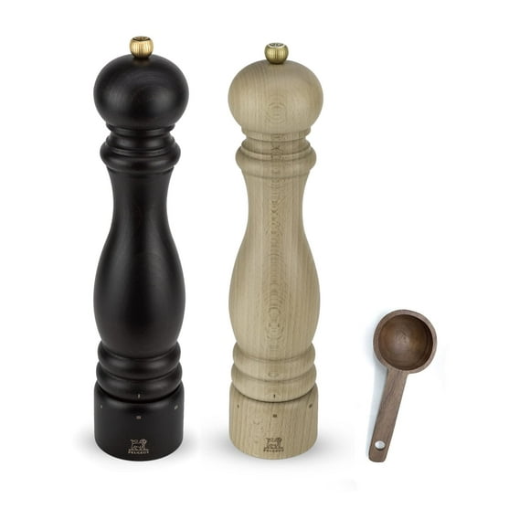 Peugeot Paris u'Select Salt & Pepper Mill, Inch, Chocolate/Natural - With Wooden Spice Scoop (12 Inch)