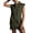 ArmyGreen, variant on PUWEI Women's Sleeveless Dress V Neck Sweatshirt Tunic Tops Half-Zip Pullover Mini Dress with Pockets