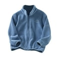 thumbnail image 2 of Cethrio Boys Fleece Jackets Size 10-12, Stand-up Collar Casual Warm Lightweight Boys Outerwear Blue Size 10-12, 2 of 6