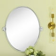 thumbnail image 5 of TEHOME Farmhouse Oval Chrome Metal Pivot Bathroom Vanity Mirror Tilting Vanity Mirrors 19x24", 5 of 6