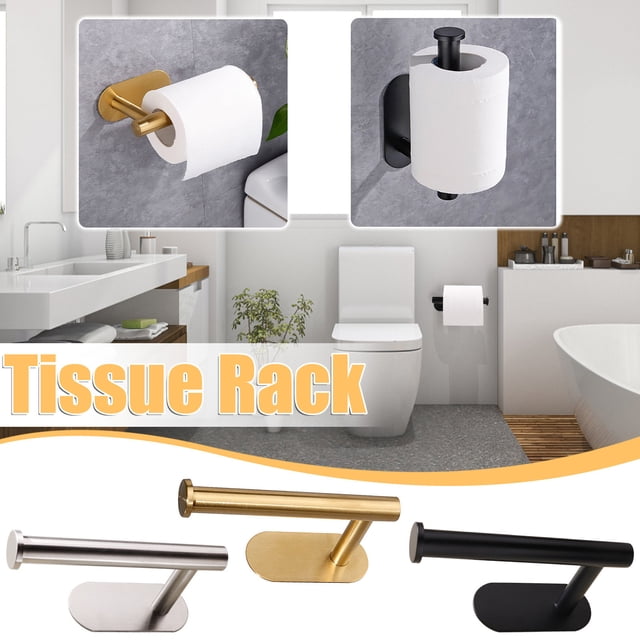 Fiudx Portarrollos de Papel Higiénico de Acero Inoxidable, Autoadhesivo, Inoxidable, Fácil Instalación, Accesorio para Baño y Cocina, Diseño Compacto, 16 X 8,2 Cm.